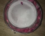 A picture of step 4 of Mango tutti frutti ice cream in rose petals icebowl.