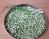 A picture of step 1 of Pure Ghee Green Garlic Cubes | Winter Special Preserve.