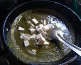 A picture of step 5 of Hariyali paneer.