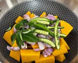 A picture of step 2 of Mathanga (Pumpkin) Curry (Kerala Style).