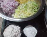 A picture of step 1 of Garlic Maggi noodles and dry potato manchurian.