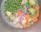 A picture of step 1 of Soup: Spinach, peas, carrots #themechallenge.