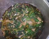 Hình bước làm 3 của món Canh lá khoai lang, rau dền nấu cua