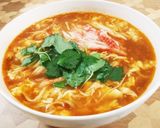 A picture of step 6 of Chili Crab-Style Spicy Egg Soup Ramen.