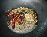 A picture of step 3 of Gongura chutney.