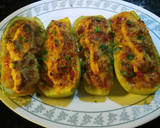 Foto del paso 5 de la receta: Calabacinos rellenos con trocitos de beicon