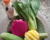 Foto langkah ke 1 dari resep Smoothies Nanas, Naga, Pakchoy.