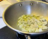 A picture of step 1 of Aloo methi.