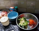 รูปขั้นตอนการทำที่ 1 ของ Scrambled Eggs ไข่กวนผักลวก สูตรไมโครเวฟ