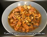 Foto langkah ke 5 dari resep Tumis Ayam, Sosis, Jamur Kancing.