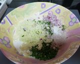 A picture of step 2 of Ragi cabbage roti.