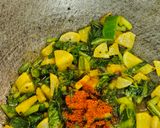 A picture of step 2 of Radish capsicum sring onion junka by Shobha Rathod (green sabji).