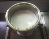 A picture of step 1 of Kesar pista shreekhand.