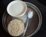 A picture of step 1 of Curd Rice.