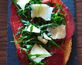 A picture of step 2 of Bruschetta with Arugula.