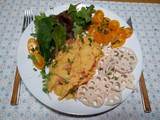 Tortilla de tomatitos con chips de lotus