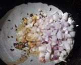 A picture of step 2 of Mushroom egg curry.