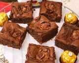 A picture of step 12 of Chocolate Nutella -Ferrero rocher brownies (eggless).