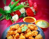 A picture of step 5 of Moong Dal Pakoda.