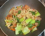 A picture of step 5 of Yaki Udon with Umeboshi.