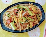 A picture of step 1 of Stir-Fried Udon with Frozen Sanuki Udon Noodles.