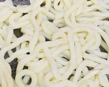 A picture of step 1 of Yaki Udon with Stir-Fried Napa Cabbage Stems.