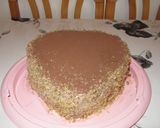 Pas rețetă Tort inimioară, din blat de chec cu nucă și crema ganache 5 fotografie