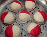 Foto langkah ke 5 dari resep Bakpao Merah Putih Isi Keju.