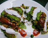 A picture of step 7 of Aloo Matar Tikki Chole Chaat.