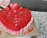 A picture of step 12 of Heart shape red velvet cake.