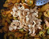 A picture of step 4 of Kaju, karela batetanu shakCashews, Bittergourd and potato curry.