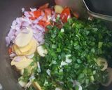 A picture of step 3 of Potato with spring onion.