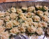 A picture of step 3 of Crispy Parm Brussels Sprouts with Roasted Garlic Aioli.
