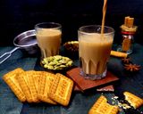 A picture of step 5 of Masala chai with Jaggery.