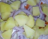 A picture of step 2 of Yam and scrambled egg.