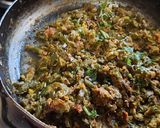 A picture of step 7 of French beens with peanuts crushed bhaji.