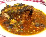 A picture of step 6 of Traditional Goatmeat Okra Soup.