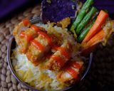 Foto langkah ke 9 dari resep Donburi Chicken Katsu Butter Rice with Tempura ala fusion Jepang Indonesia Western.