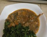 A picture of step 5 of Boiled mchicha and beef stew...