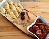 Pas rețetă Topfennockerln... Găluște de brânză cu pesmet prăjit în unt și prune caramelizate 6 fotografie