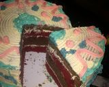A picture of step 14 of Red Velvet and chocolate cake.