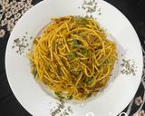 A picture of step 3 of Shimla Mirch Kheema Spaghetti.
