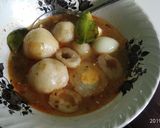 Foto langkah ke 7 dari resep Cilok Kuah Goang Isi Abon & Telur Puyuh.