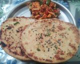 A picture of step 9 of Aloo Kulcha (no yeast).