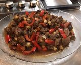 Une image de l'étape 12 de Bœuf sauté au poivron rouge, trevisana et épices italiennes.