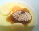 A picture of step 2 of 5 minute cake in frying pan(Swiss roll).