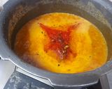A picture of step 4 of Moong dal chilkewali dal/soup.