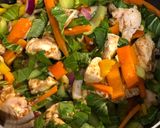 A picture of step 4 of Gai Pad Prik Soba (Thai / Japanese chicken fusion).