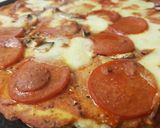 A picture of step 11 of My Homemade Italian Pizza right to the edge. 💖.