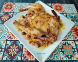 Foto del paso 5 de la receta: Picantón al horno relleno de cebolla, bacon y frutos secos
